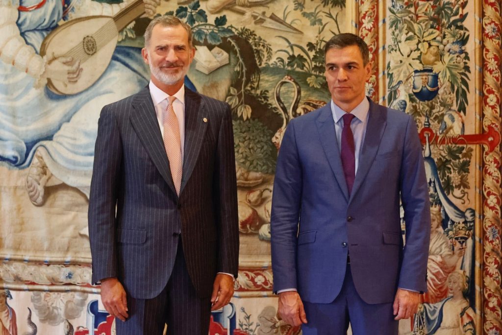 Despacho del Rey con el presidente del Gobierno, Pedro Sánchez.