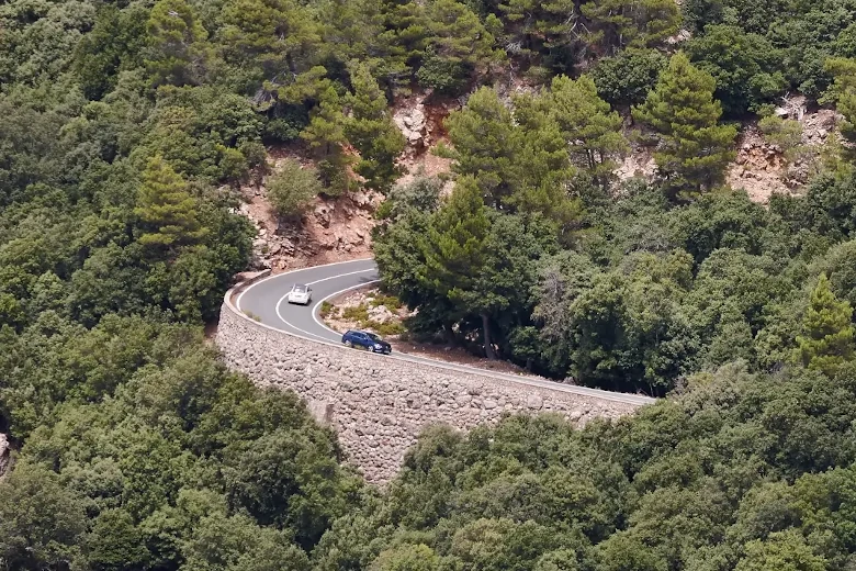 Imagen de una carretera de la Serra de Tramuntana