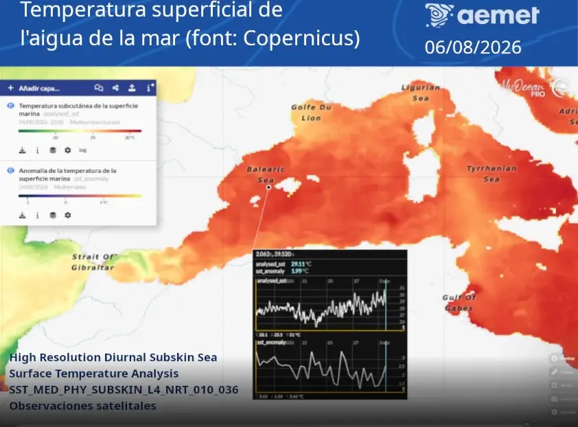 aemet record temperatura agua boya dragonera