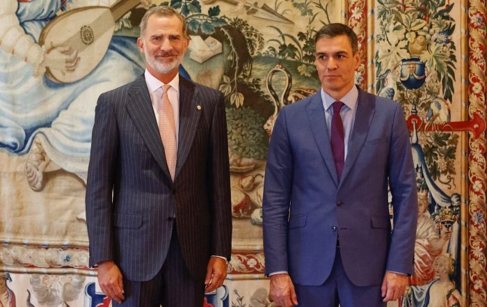 Despacho del Rey con el presidente del Gobierno, Pedro Sánchez.