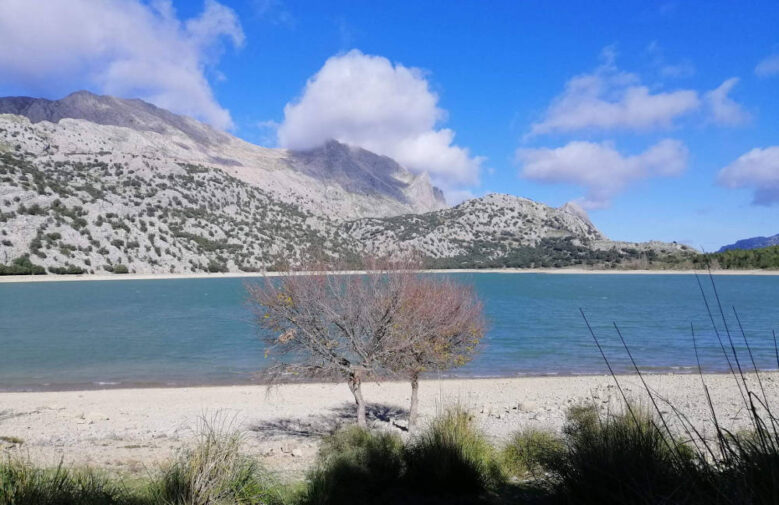embalse de cuber con niños