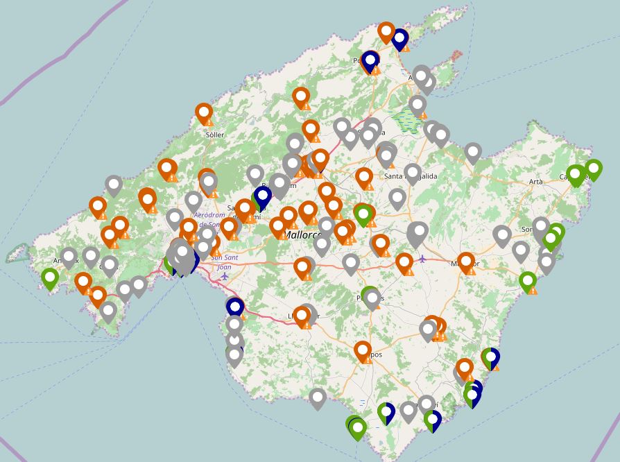 mapa melib recarga coches